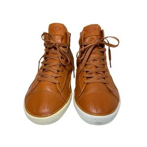 Diamond Supply Co. | Genuine Leather High-Top Sneakers Camel Coloured Size 9